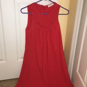 Embroidered red dress